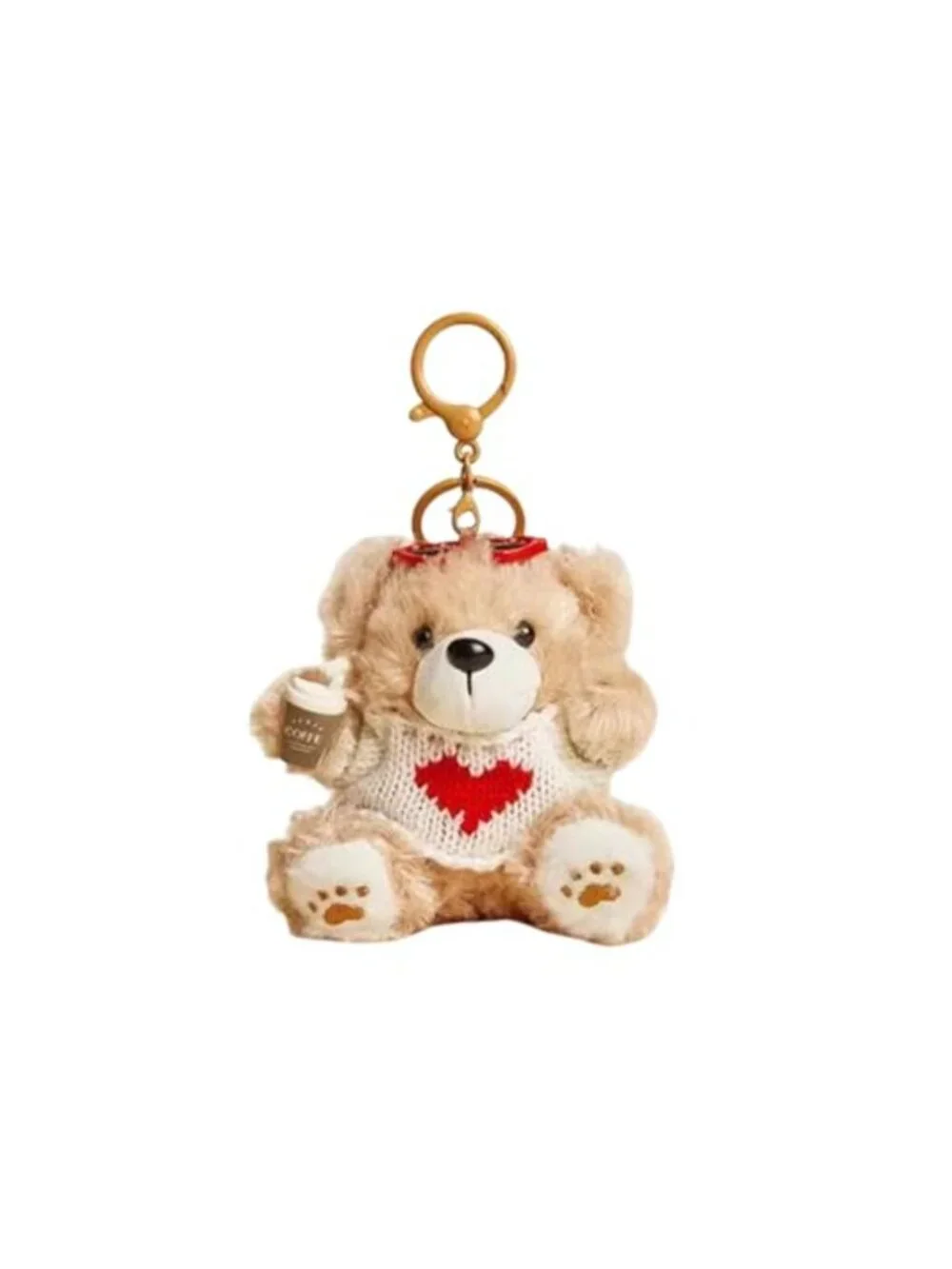 Plush Bear Charm Keychain Kawaii, Bag Charms for Women Girls, Cute Key Ring